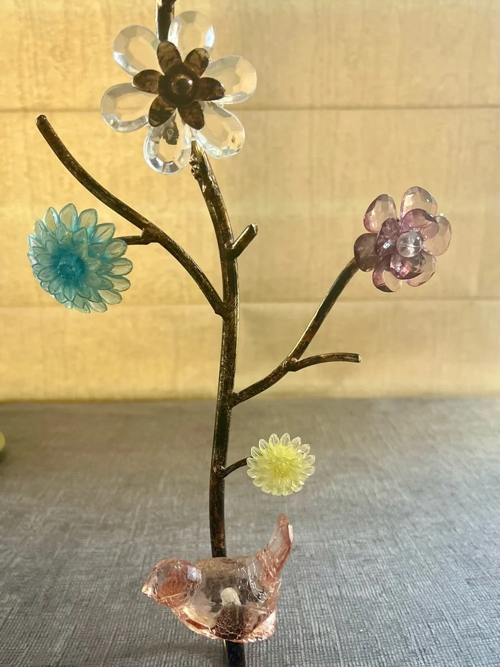 Whimsical Pier 1 Flowers & Bird Decorative Wall Hook Cottagecore Boho
